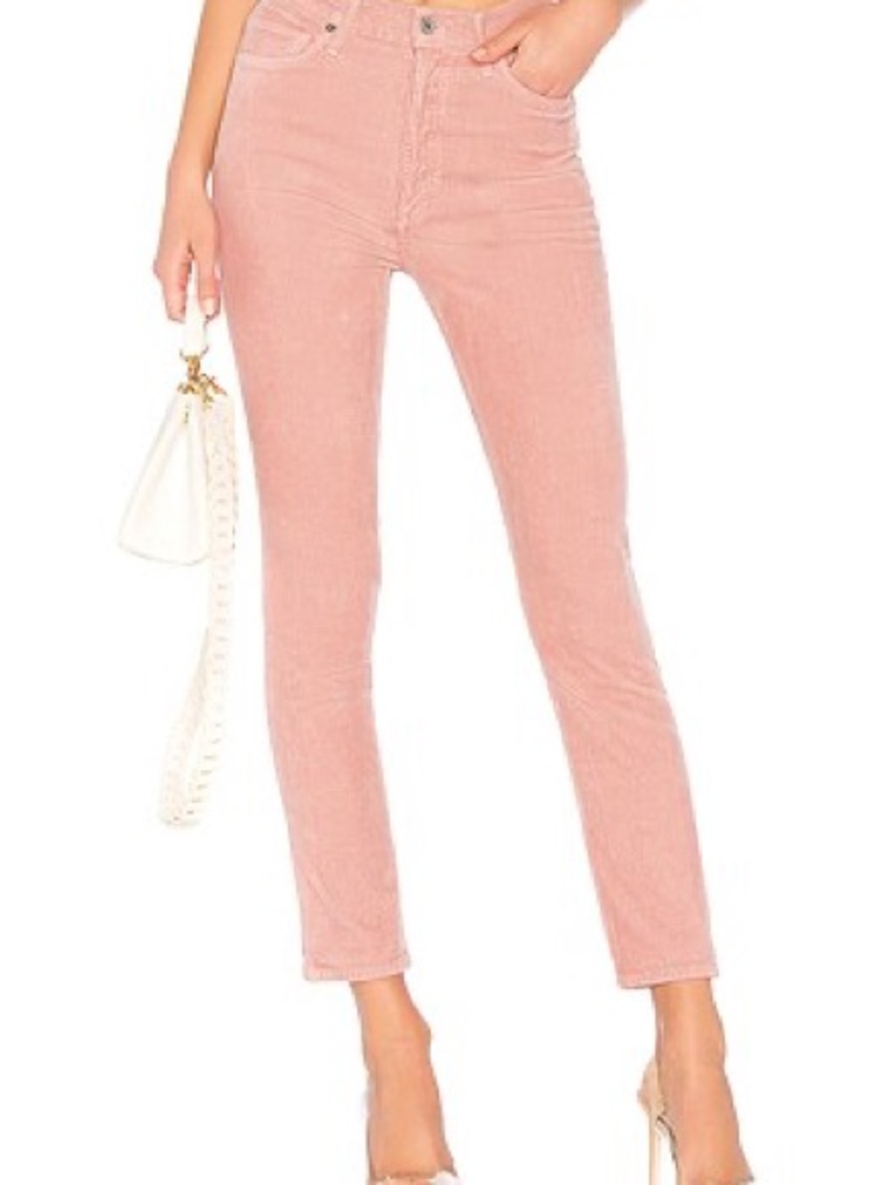 Citizens of Humanity Olivia High Rise Slim Ankle Corduroy Pants Pink Size 28